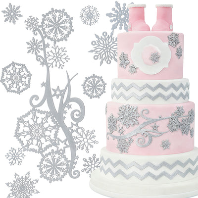 Snowflake Edible Cake Lace Topper Decoration