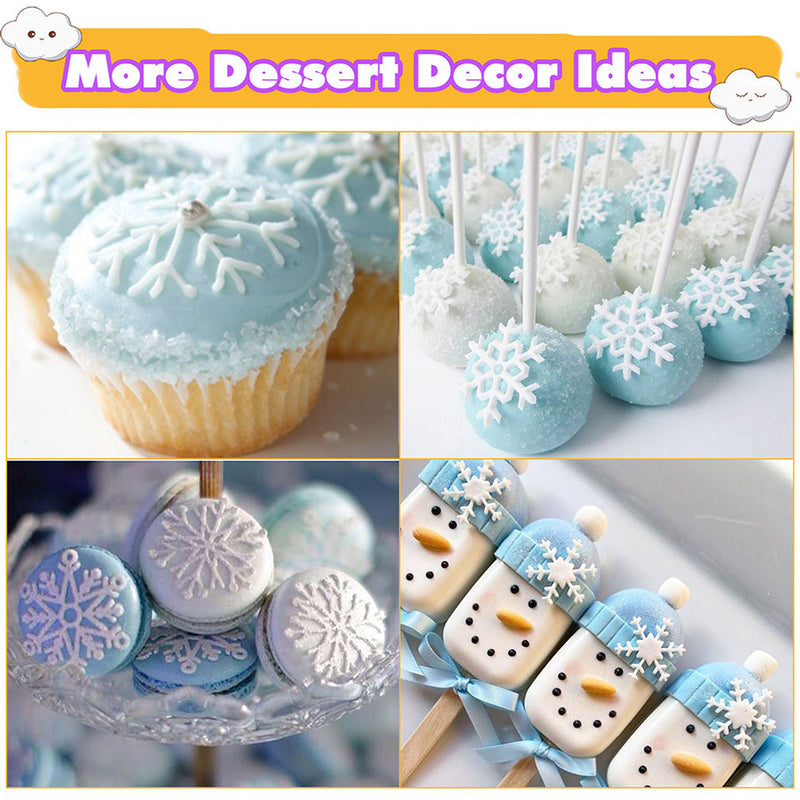 Snowflake Edible Cake Lace Topper Decoration