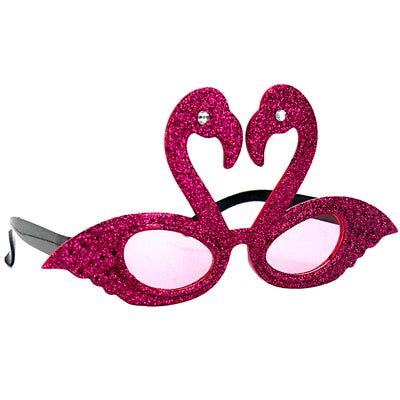 Luau Bling Pink Flamingo Party Costume Sunglasses