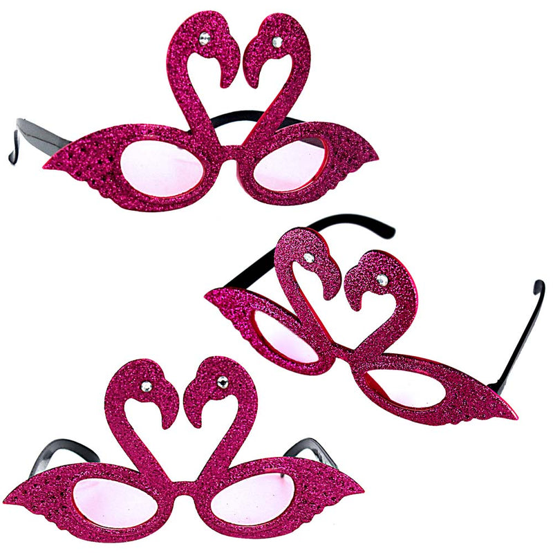 Luau Bling Pink Flamingo Party Costume Sunglasses