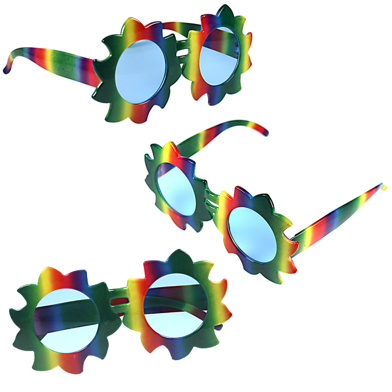 Rainbow Sun or Hippies Party Costume Sunglasses