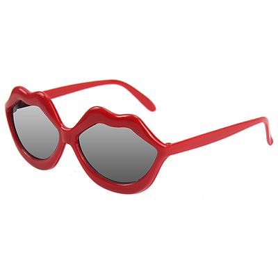 Red Lips Party Costume Sunglasses Gray Lenses