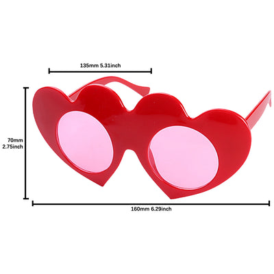 Love Heart Pink Shade Party Costume Sunglasses