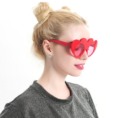 Love Heart Pink Shade Party Costume Sunglasses