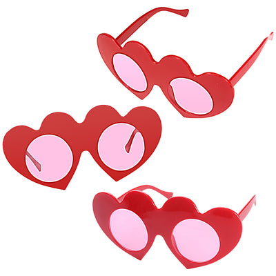 Love Heart Pink Shade Party Costume Sunglasses