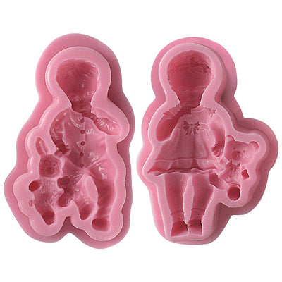 Baby Holding Toy Silicone Molds Boy and Girl 2-count