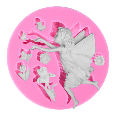 Fairy Angel with Flowr Silicone Mold