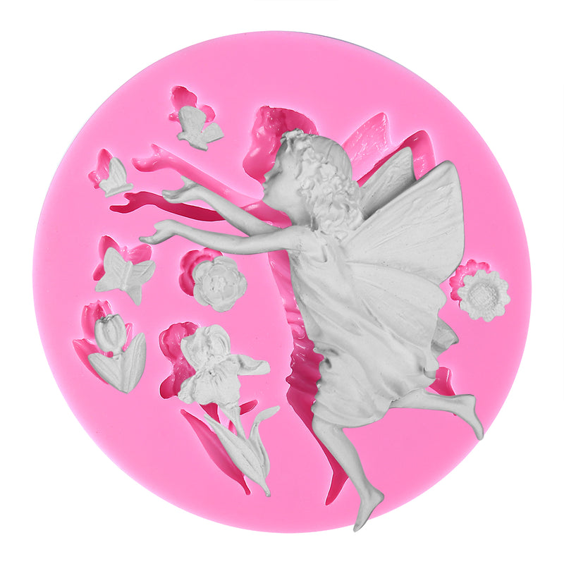Fairy Angel with Flowr Silicone Mold