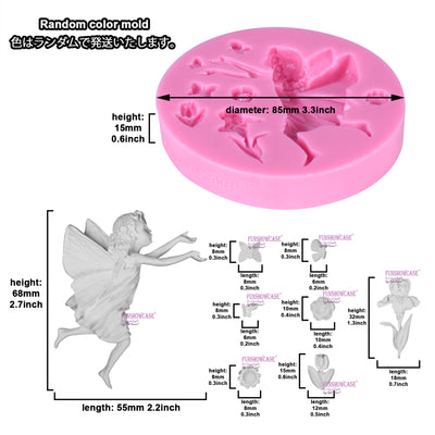 Fairy Angel with Flowr Silicone Mold