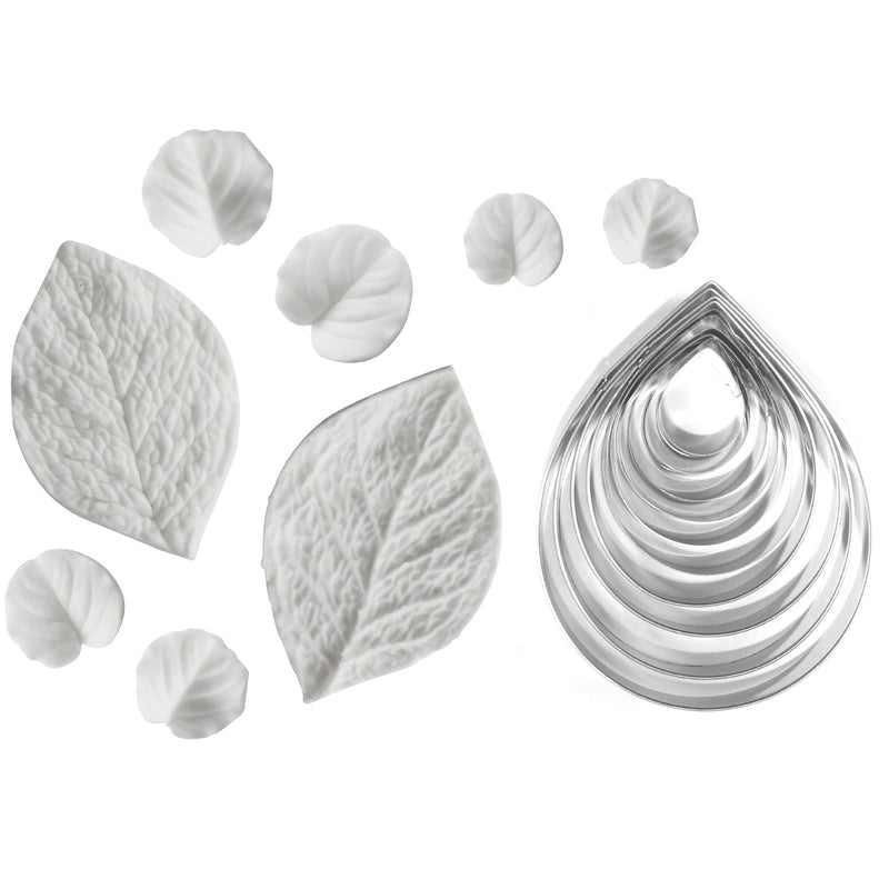 Fondant Leaves Cutters and Leaf Veiners Set