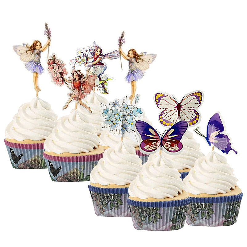 Enchanted Fairy Garden Cupcake Topper and Case Set 72-kit