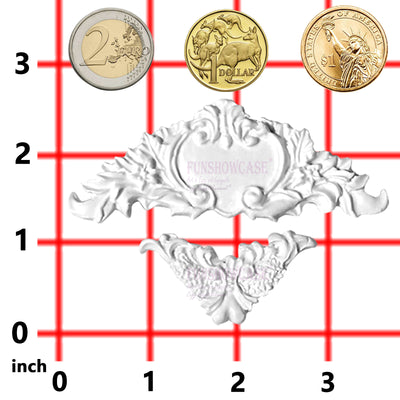 Curlicue Floral Lace Fondant Silicone Mold 2-cavity