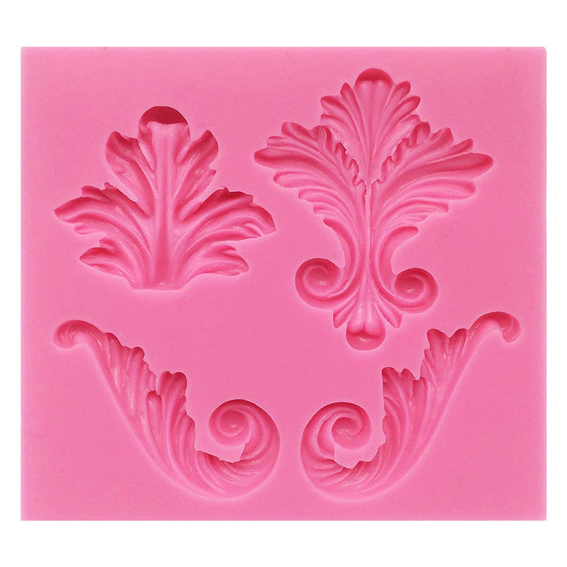 Vintage Curlicue Lace and Scroll Fondant Silicone Mold 4-cavity