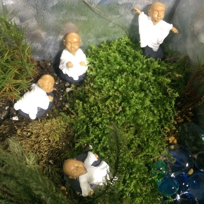 Monk Zen Garden Miniature 4 in Set