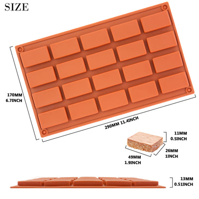 Rectangular Bar Baking Silicone Mold 20-Cavity