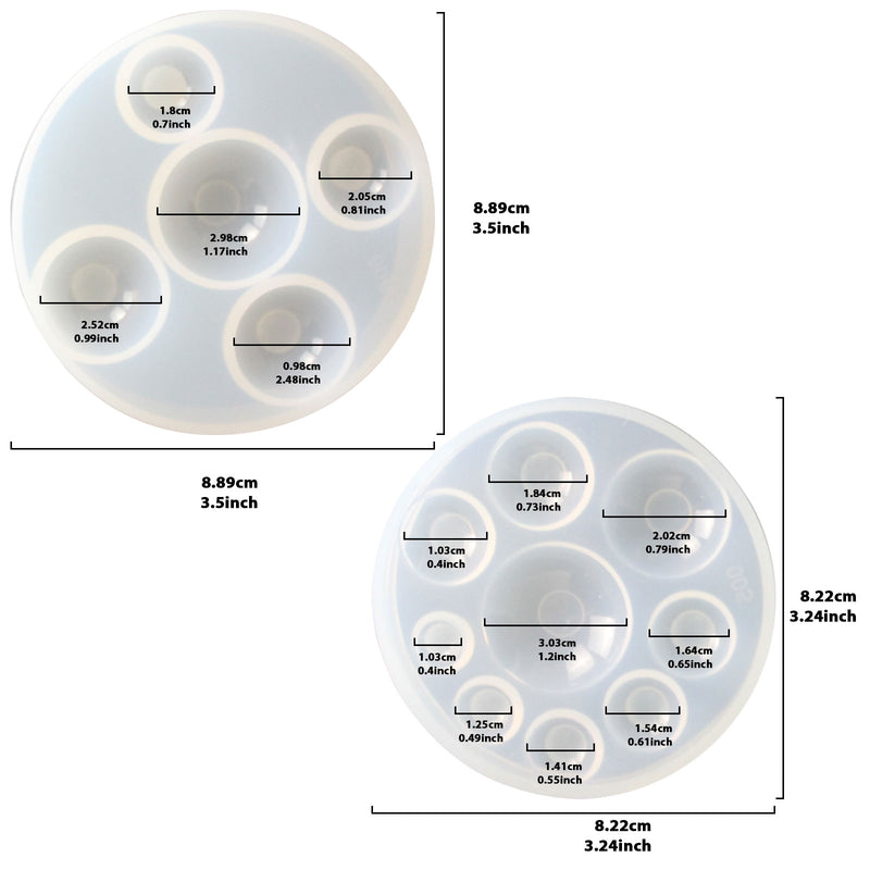 Assorted Dome Gemstone Silicone Mold Set