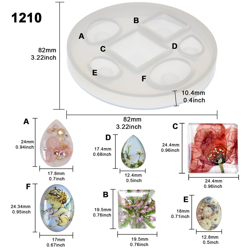 Cabochon Gemstone Silicone Resin Mold Oval|Drop|Square