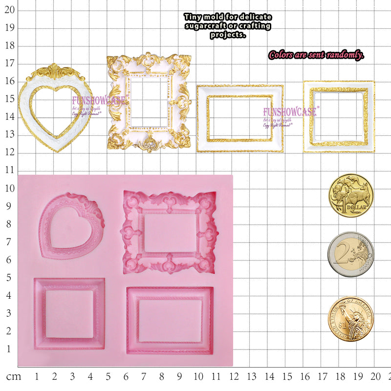 Large Mirror Frame Candy Silicone Mold 4-Cavity