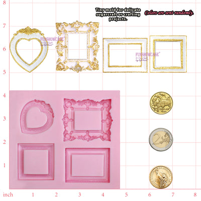 Large Mirror Frame Candy Silicone Mold 4-Cavity