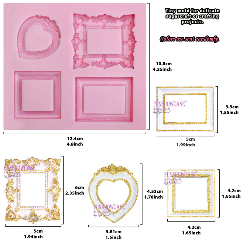 Large Mirror Frame Candy Silicone Mold 4-Cavity