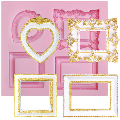 Large Mirror Frame Candy Silicone Mold 4-Cavity