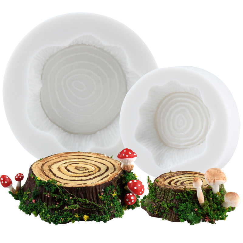 Assorted Tree Stumps Fondant Silicone Mold Set
