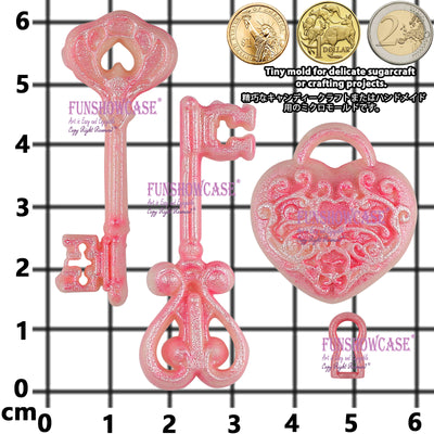 Love Lock with Key Fondant Silicone Mold