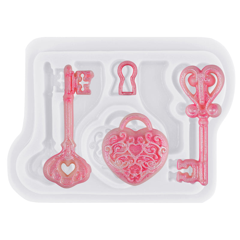 Love Lock with Key Fondant Silicone Mold