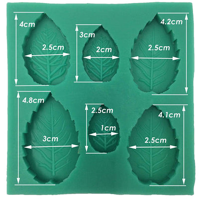 Assorted Rose Leaf Fondant Silicone Mold