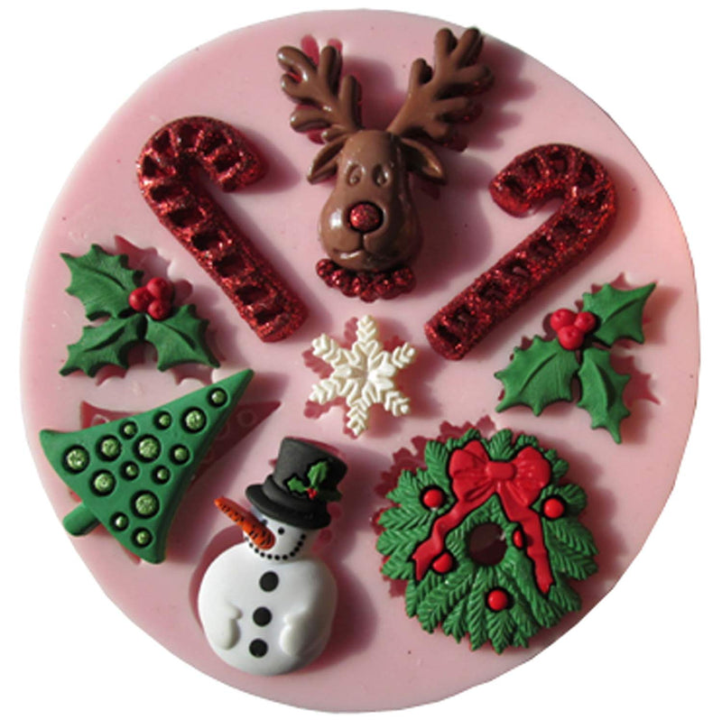 Christmas Mini Embellishments Fondant Silicone Mold