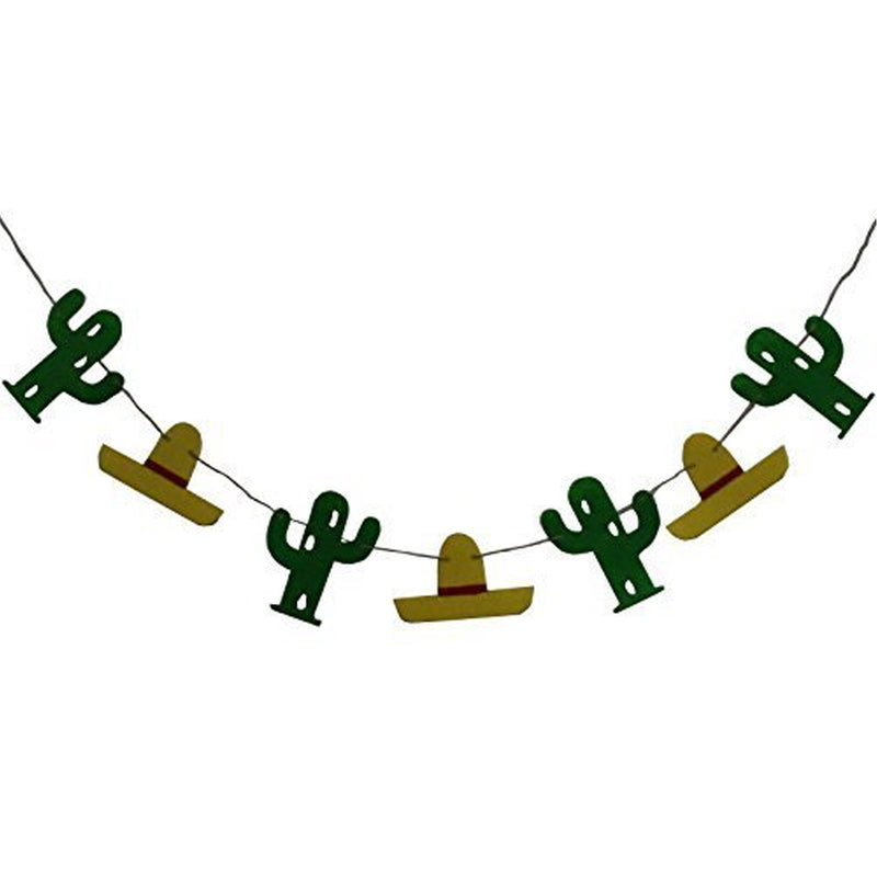 Wild West Cactus Cowboy Hat Fabric Banner