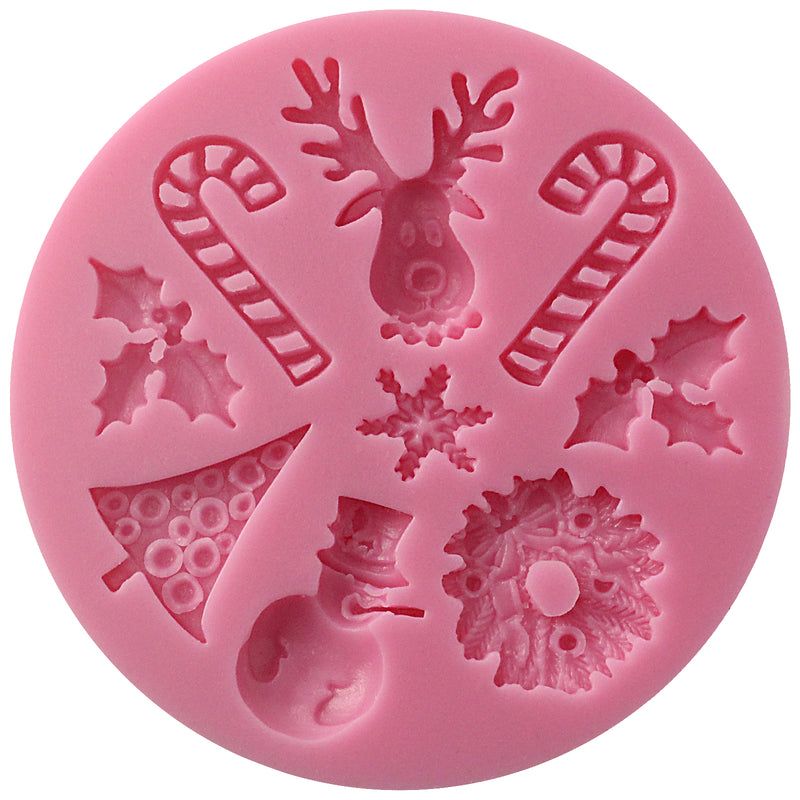 Christmas Mini Embellishments Fondant Silicone Mold