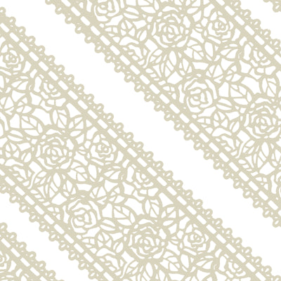 Edible Cake Lace Rose and Leaf Ivory White Total 11.8 feet