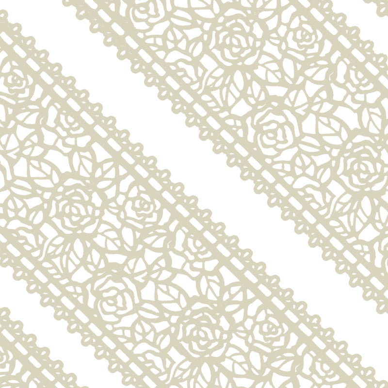 Edible Cake Lace Rose and Leaf Ivory White Total 11.8 feet