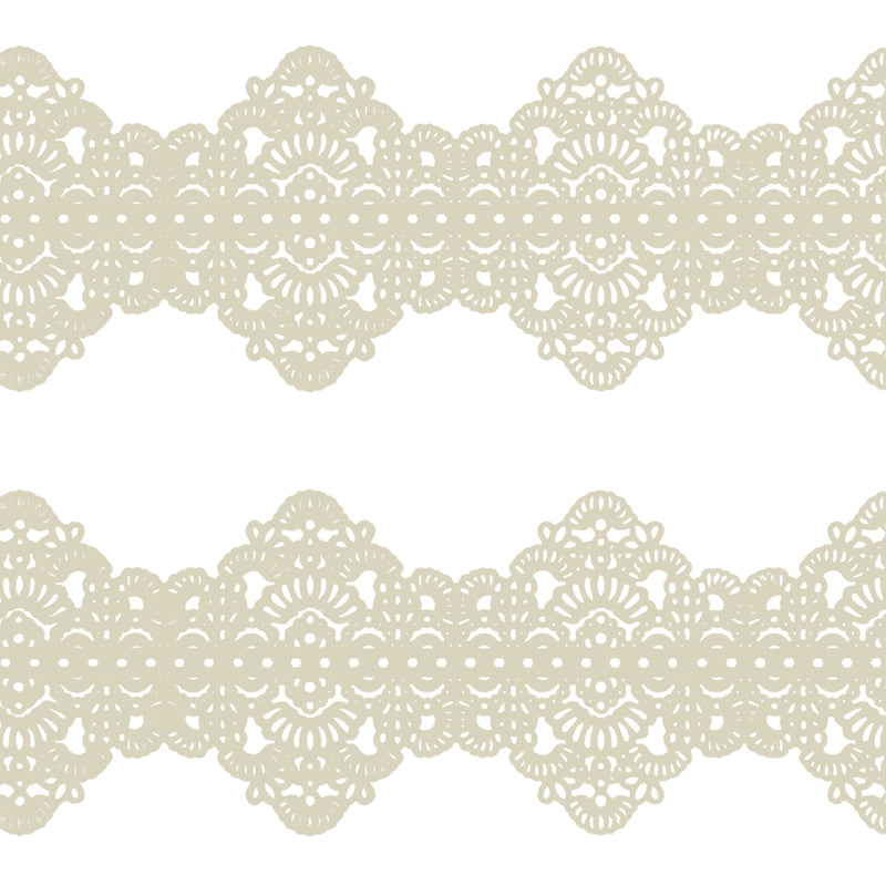 Edible Cake Lace Applique Ivory White Total 11.8 feet Width 3.5inch