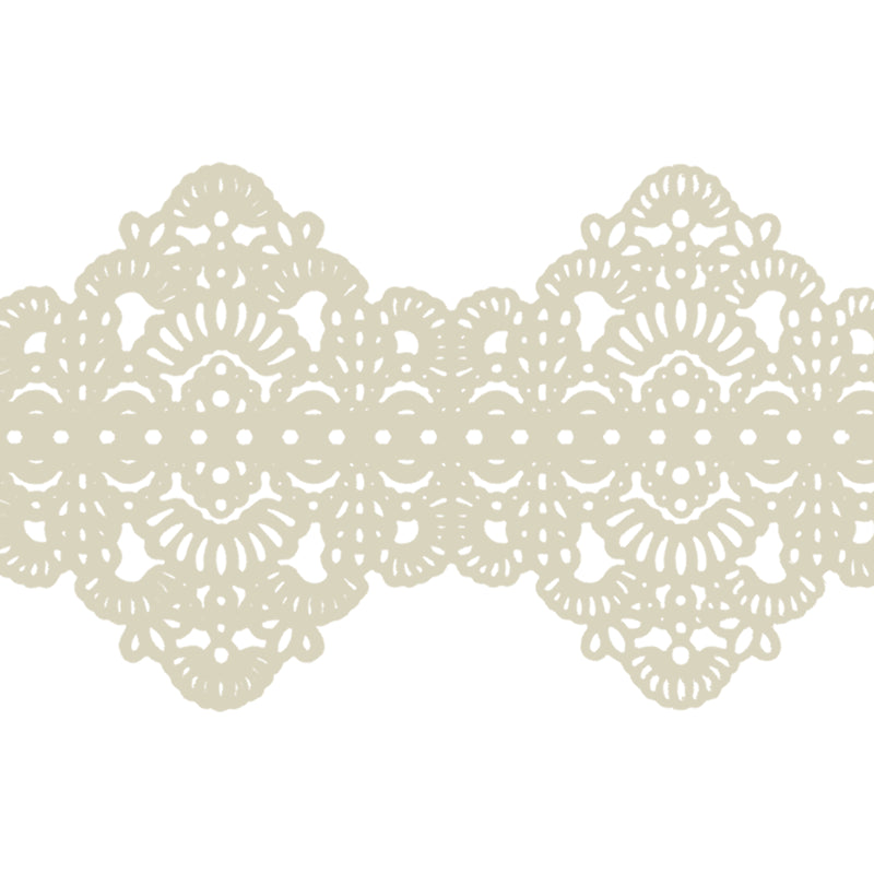 Edible Cake Lace Applique Ivory White Total 11.8 feet Width 3.5inch