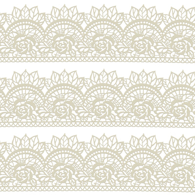 Edible Cake Lace Rose Scallop Ivory White Total 11.8 feet