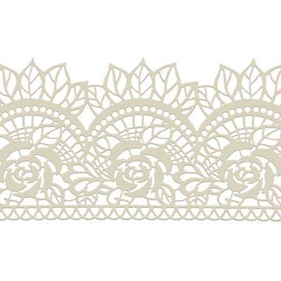 Edible Cake Lace Rose Scallop Ivory White Total 11.8 feet