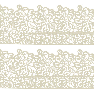 Edible Cake Lace Leaf Scroll Ivory White Total 11.8 feet