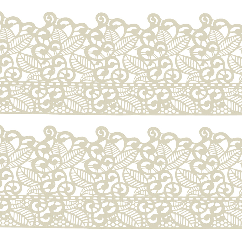 Edible Cake Lace Leaf Scroll Ivory White Total 11.8 feet