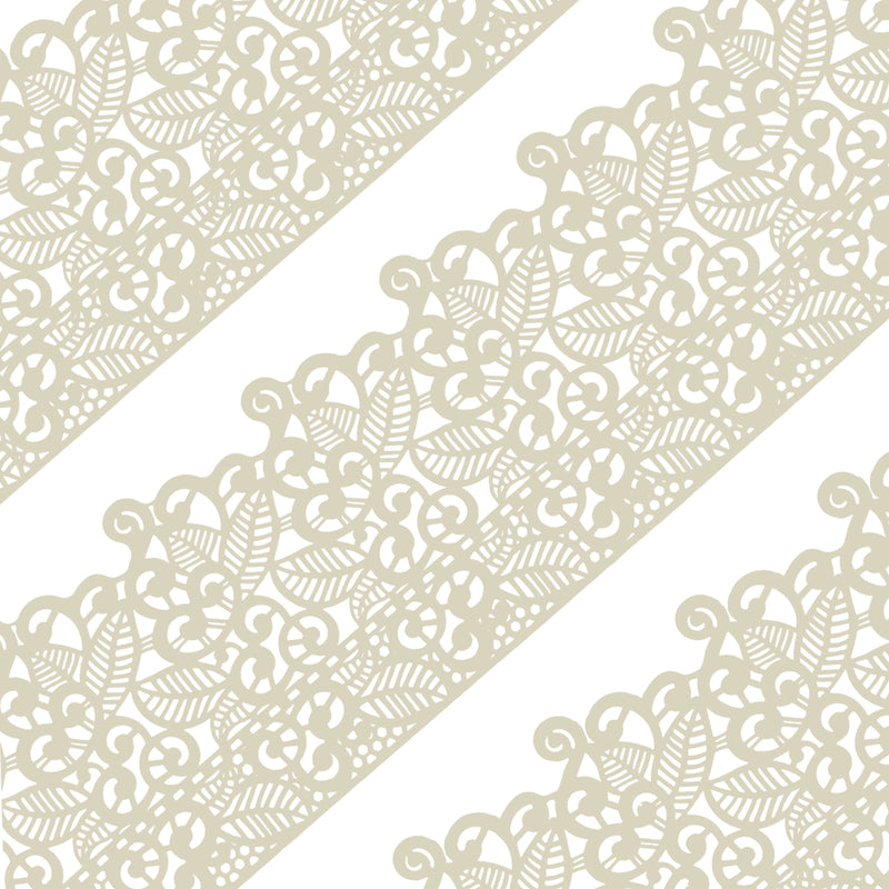 Edible Cake Lace Leaf Scroll Ivory White Total 11.8 feet
