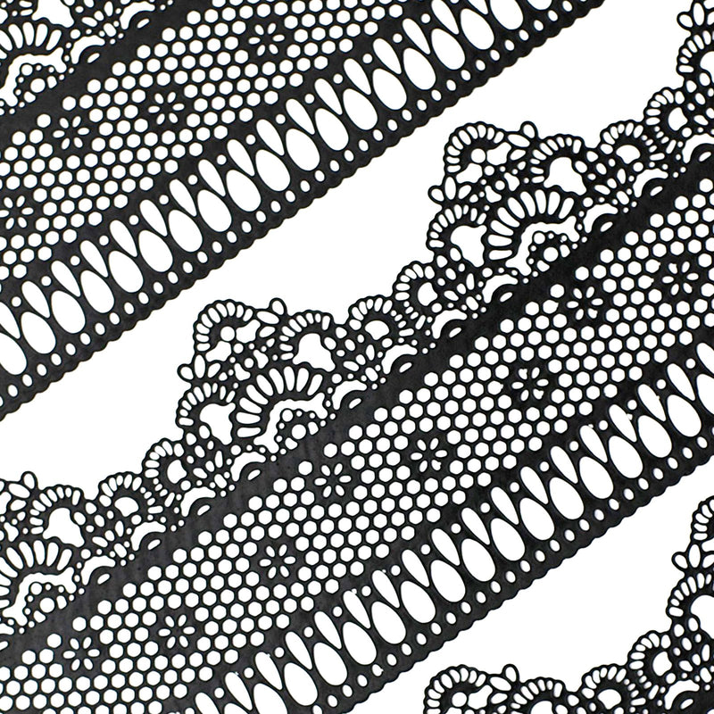 Edible Sugar Lace Lattice and Small Daisy Black