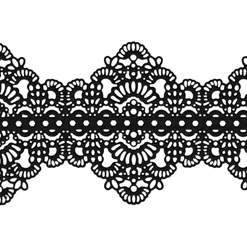 Edible Cake Lace Applique Black Total 11.8 feet Width 3.5inch