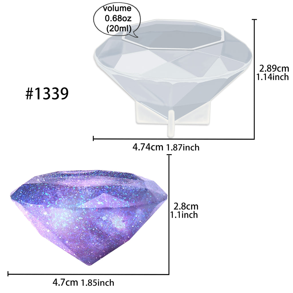 Diamond Silicone Mold (2 Cavity), Resin Jewellery Making