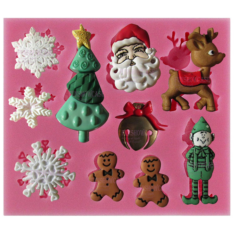 Christmas Assortment Fondant Silicone Mold 6-Cavity