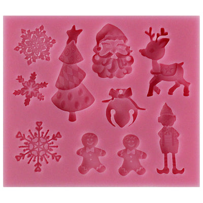 Christmas Assortment Fondant Silicone Mold 6-Cavity