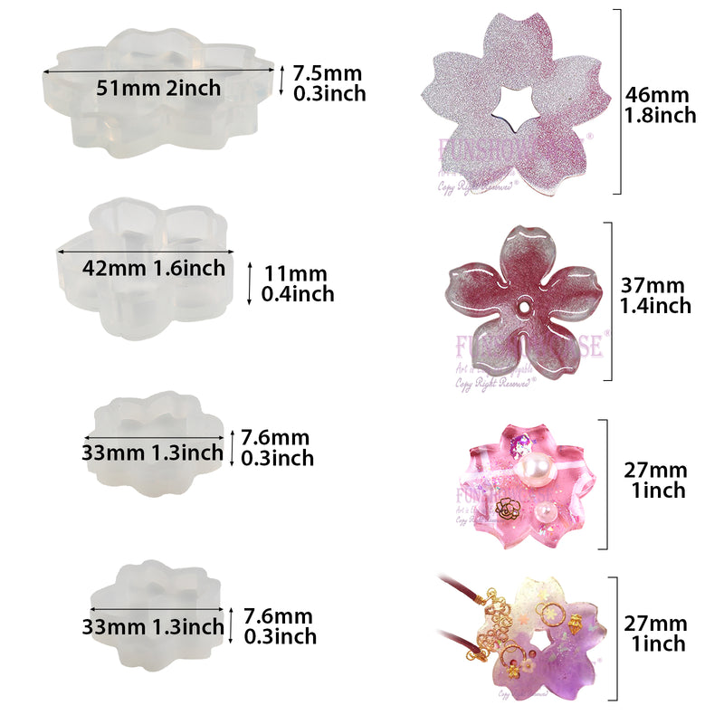 Cute Sakura Cherry Flower Silicone Mold 4-Count