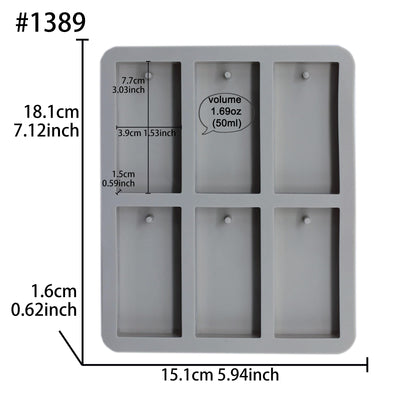 Rectangle Soap Making Silicone Mold with Hole