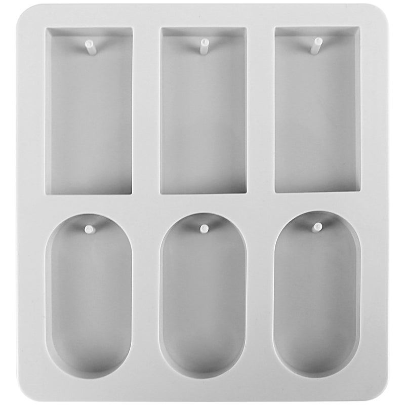 Rectangle and Ellipse Soap Making Silicone Mold with Hole