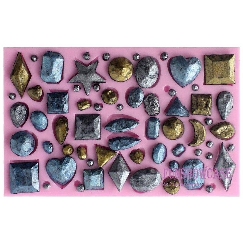 Assorted Tiny Gemstones Fondant Silicone Mold